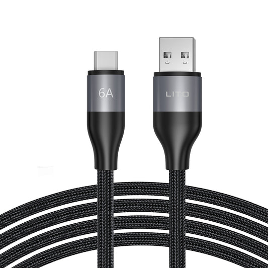 Kabel za podatke in polnjenje USB-A - USB-C Lito LD23T, 18W, 1m, Siv
