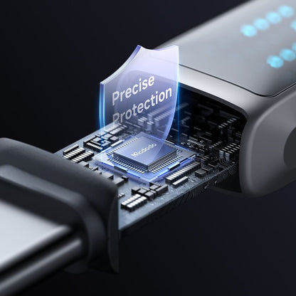 Podatkovni in polnilni kabel USB-A - USB-C McDodo CA-2350 Display, 100W, 1.2m, črn