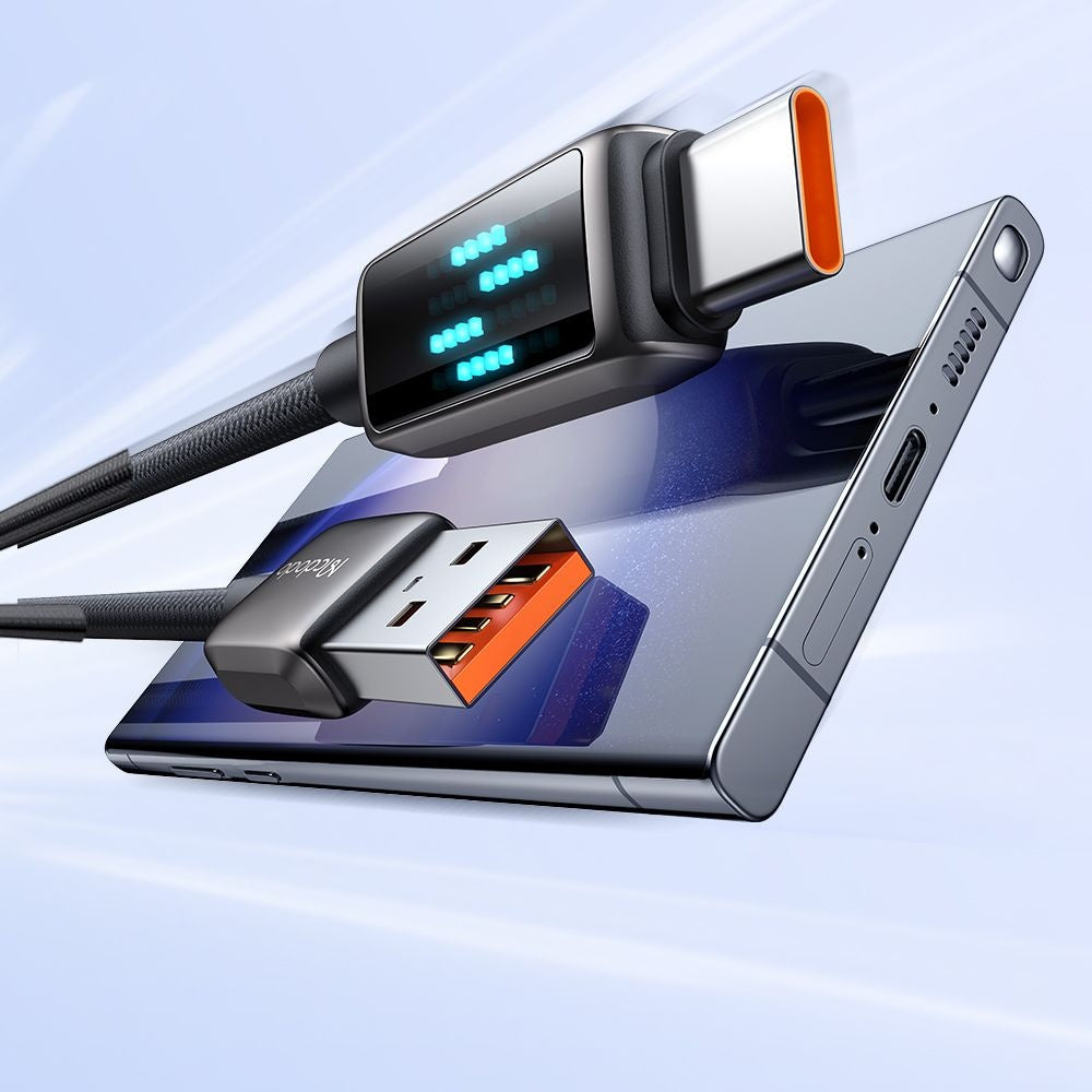 Podatkovni in polnilni kabel USB-A - USB-C McDodo CA-2350 Display, 100W, 1.2m, črn