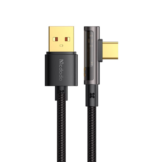 Podatkovni in polnilni kabel USB-A - USB-C McDodo CA-3380 Angled, 100W, 1.2m, Črn