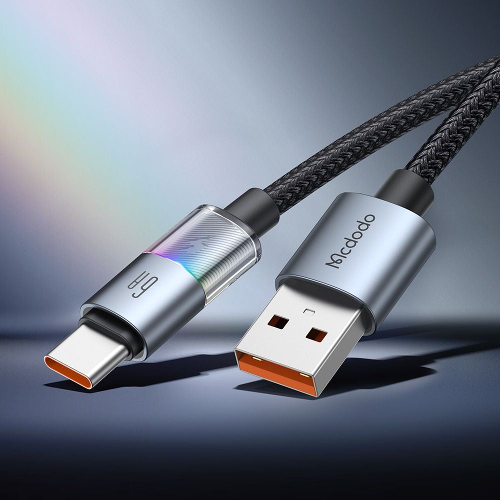 Kabel za podatke in polnjenje USB-A - USB-C McDodo CA-8180 Colorful, 66W, 1.2m, črn