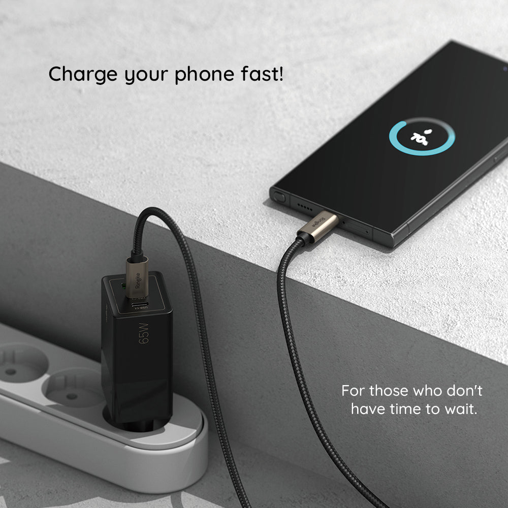 Kabel za podatke in polnjenje USB-A - USB-C Ringke, 60W, 2m, črn