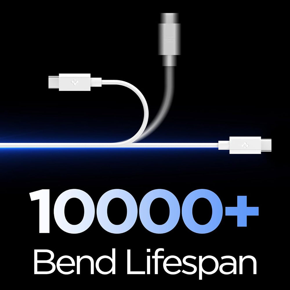 Podatkovni in polnilni kabel USB-A - USB-C Spigen EB6015AC, 60W, 1,5 m, bel ACA10413