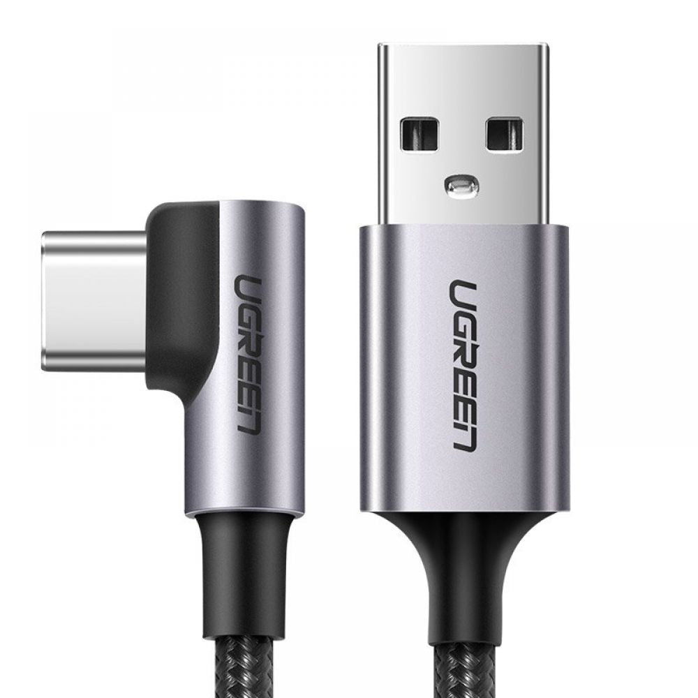 Kabel za podatke in polnjenje USB-A - USB-C UGREEN US284 Angled, 18W, 0.5m, Siv