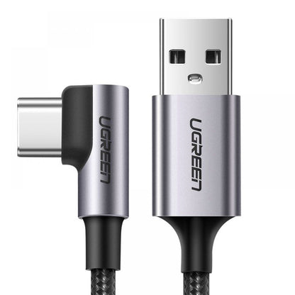 Kabel za podatke in polnjenje USB-A - USB-C UGREEN US284 Angled, 18W, 0.5m, Siv