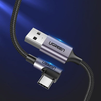 Kabel za podatke in polnjenje USB-A - USB-C UGREEN US284 Angled, 18W, 0.5m, Siv