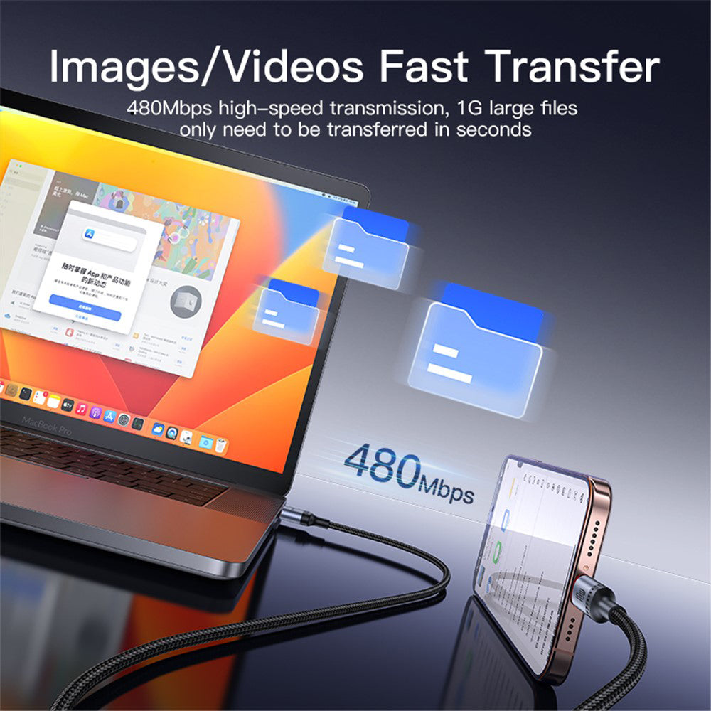 Kabel za podatke in polnjenje USB-A - USB-C Yesido CA129C, 18W, 1.2m, črn