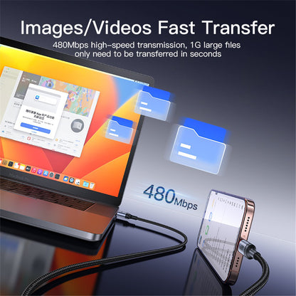 Kabel za podatke in polnjenje USB-A - USB-C Yesido CA129C, 18W, 1.2m, črn