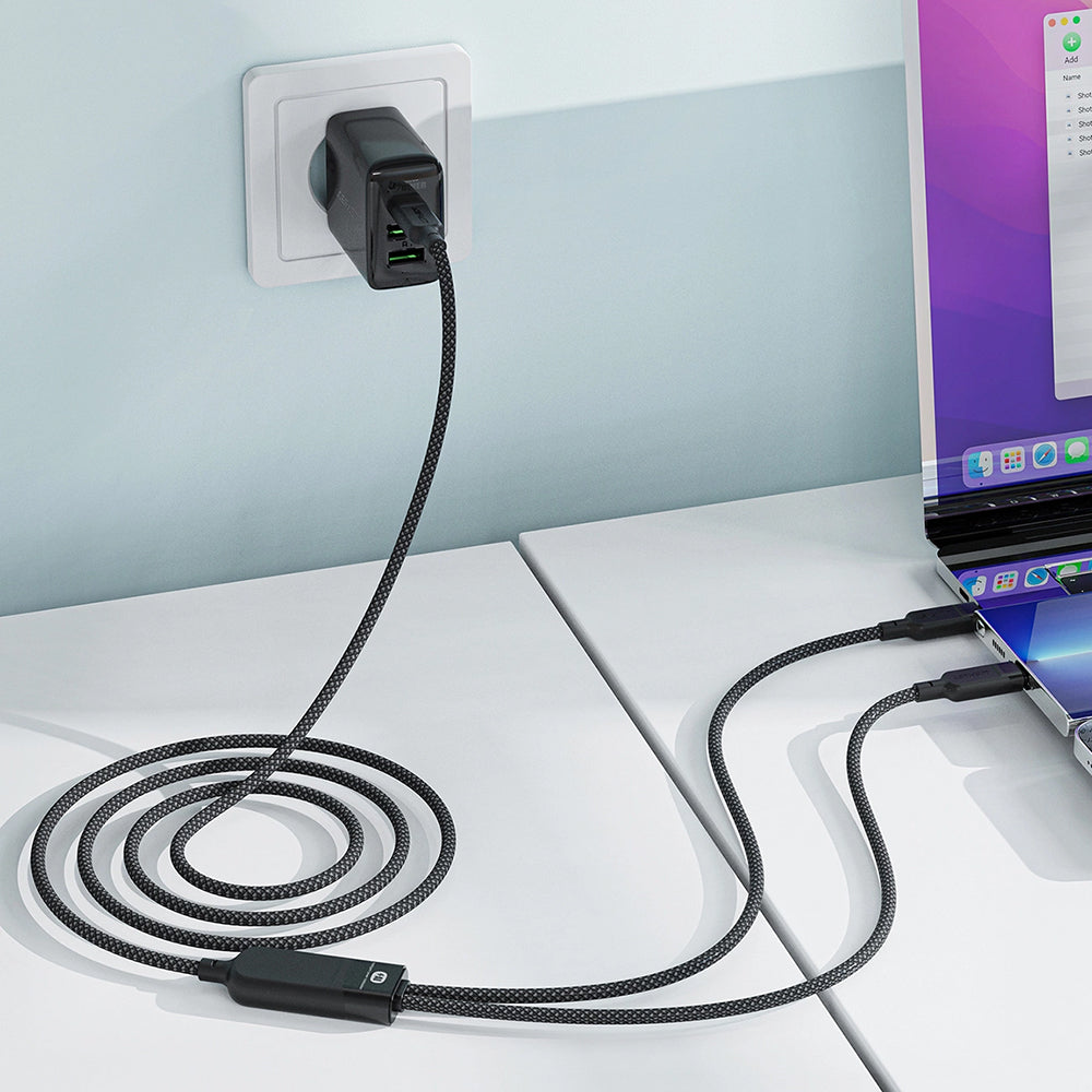 Kabel za prenos podatkov in polnjenje USB-C - 2 x USB-C Acefast C5-11, 100W, 1.2m, črn