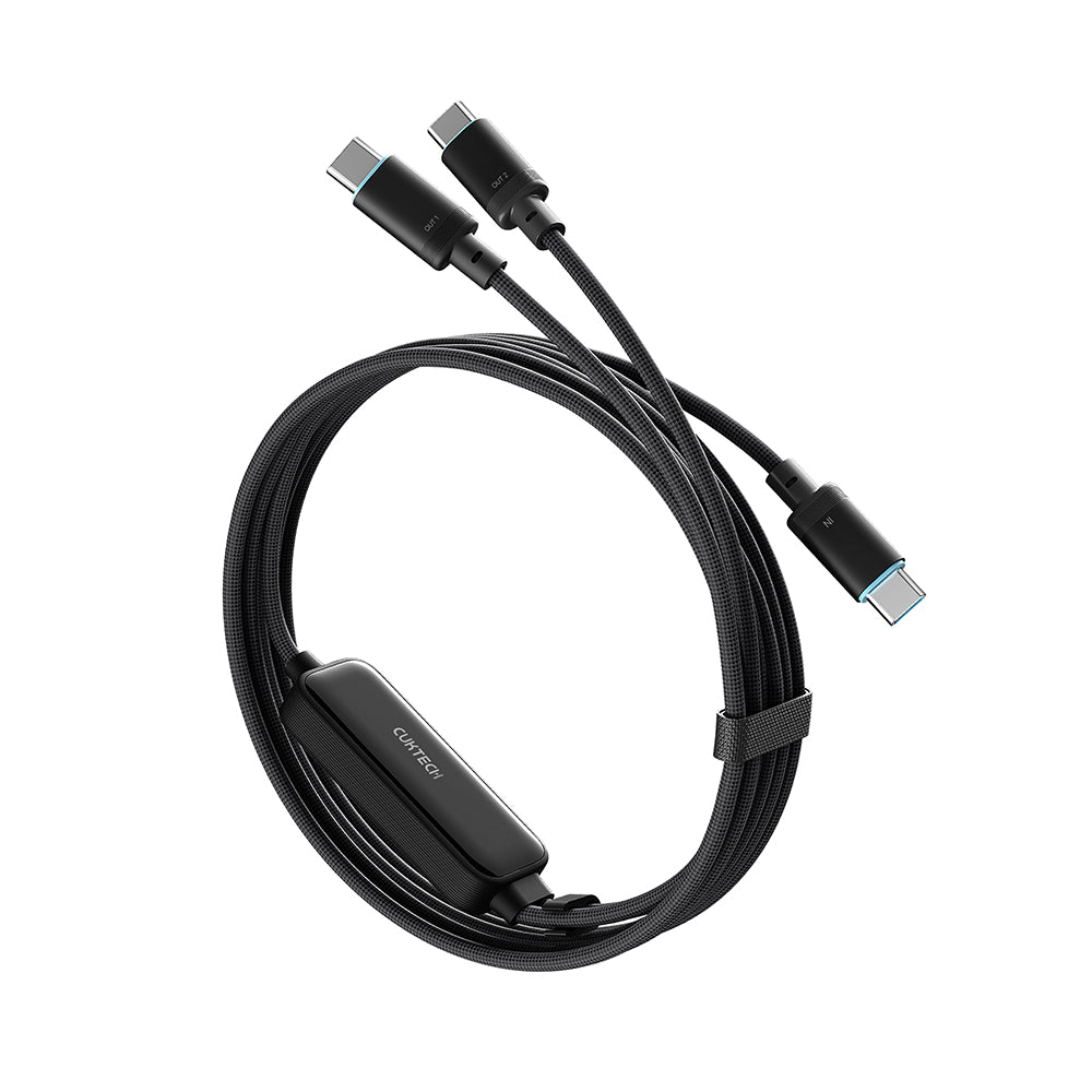 USB-C podatkovni in polnilni kabel - 2 x USB-C Cuktech C2C615, 140W, 1,5 m, črn CKC2C615GLBK