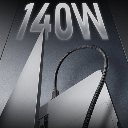 USB-C podatkovni in polnilni kabel - 2 x USB-C Cuktech C2C615, 140W, 1,5 m, črn CKC2C615GLBK