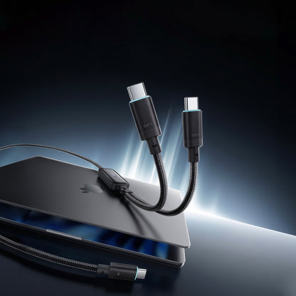 USB-C podatkovni in polnilni kabel - 2 x USB-C Cuktech C2C615, 140W, 1,5 m, črn CKC2C615GLBK