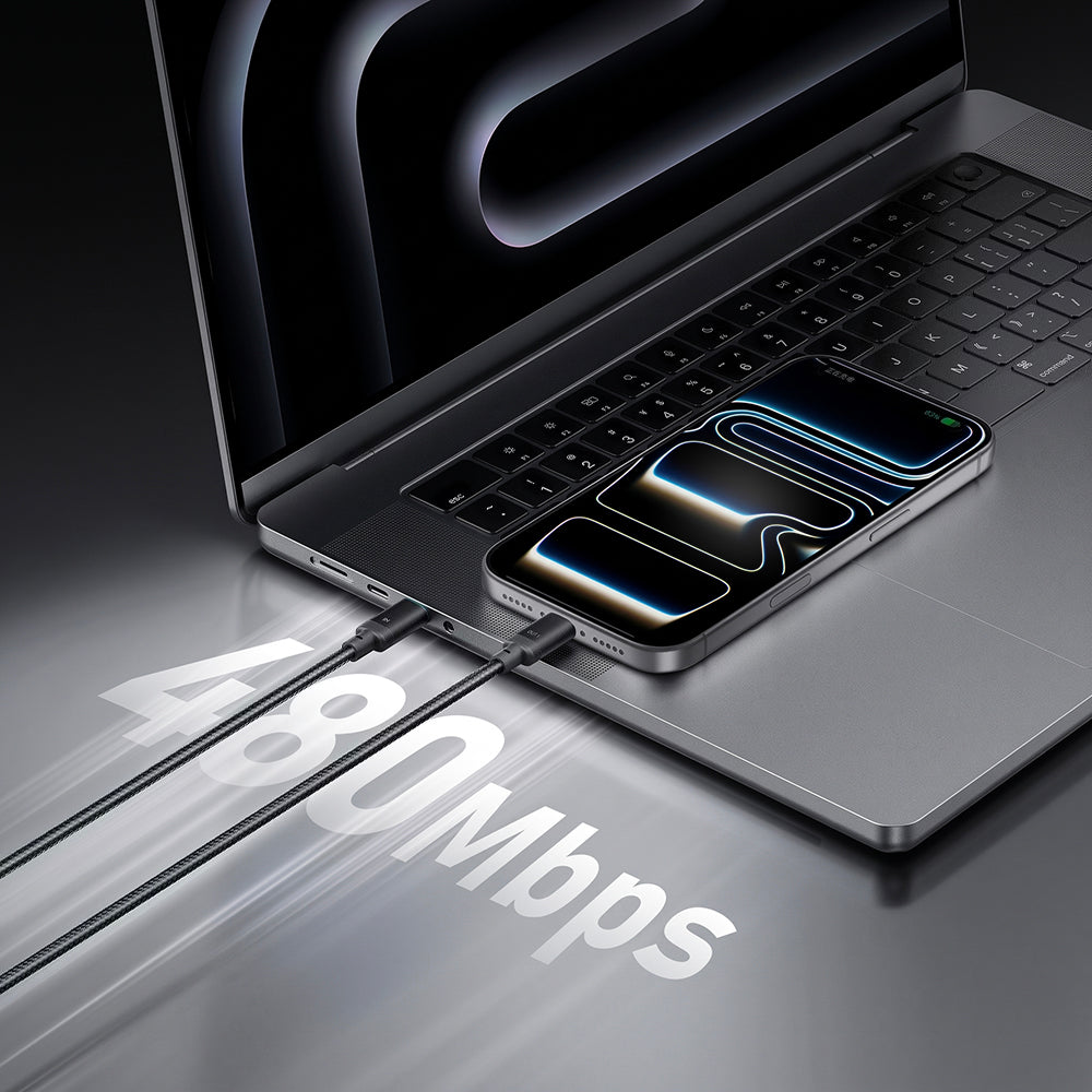 USB-C podatkovni in polnilni kabel - 2 x USB-C Cuktech C2C615, 140W, 1,5 m, črn CKC2C615GLBK