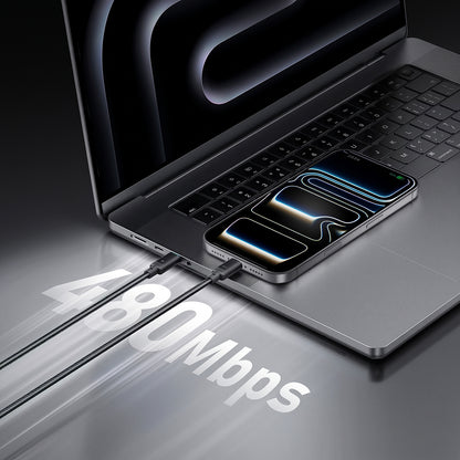 USB-C podatkovni in polnilni kabel - 2 x USB-C Cuktech C2C615, 140W, 1,5 m, črn CKC2C615GLBK