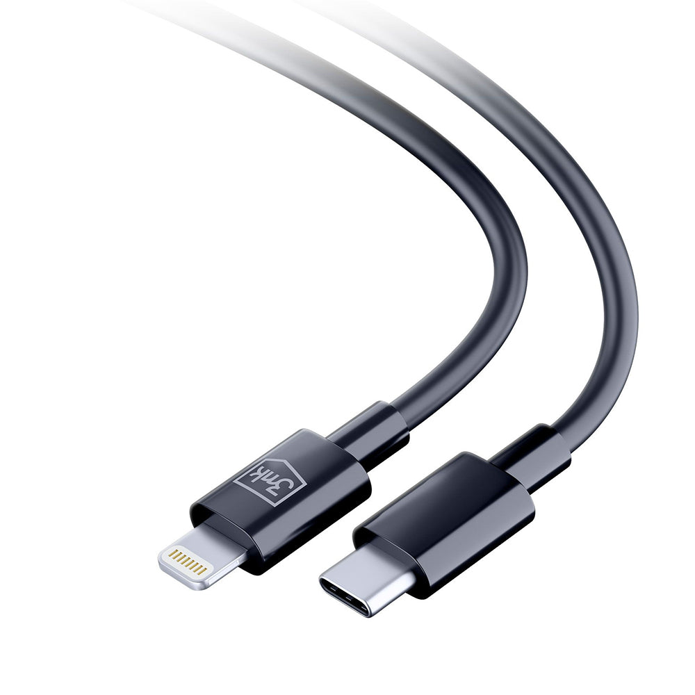 USB-C - Lightning podatkovni in polnilni kabel 3MK Hyper, 20W, 1,2 m, bel