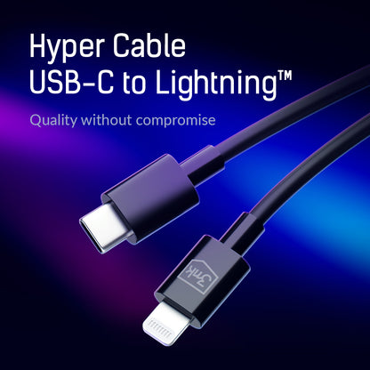 USB-C - Lightning podatkovni in polnilni kabel 3MK Hyper, 20W, 1,2 m, bel
