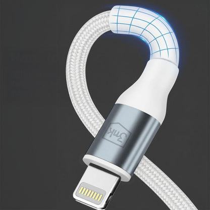 USB-C - Lightning podatkovni in polnilni kabel 3MK Hyper N, 27W, 1m, bel