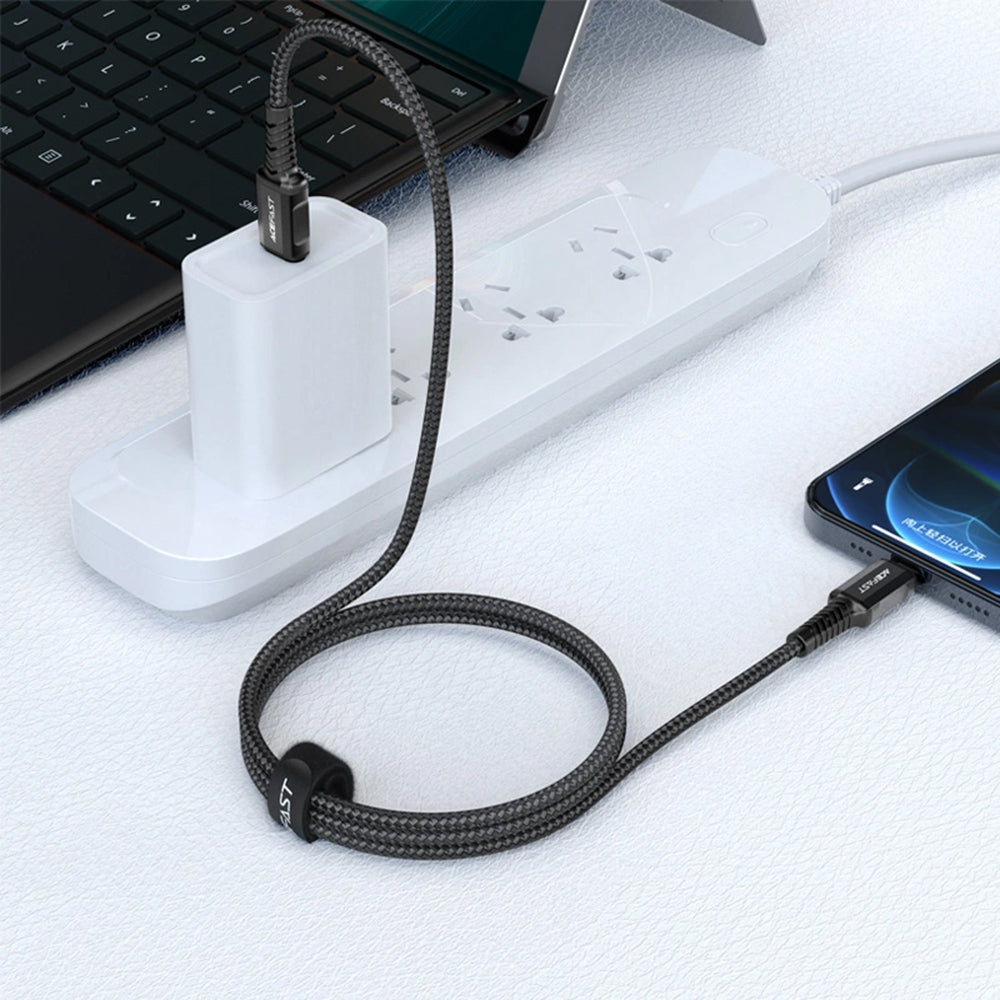 USB-C to Lightning Data and Charging Cable Acefast C1-01, 30W, 1.2m, Black