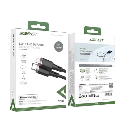 Kabel za podatke in polnjenje USB-C - Lightning Acefast C2-01, 30W, 1.2m, črn