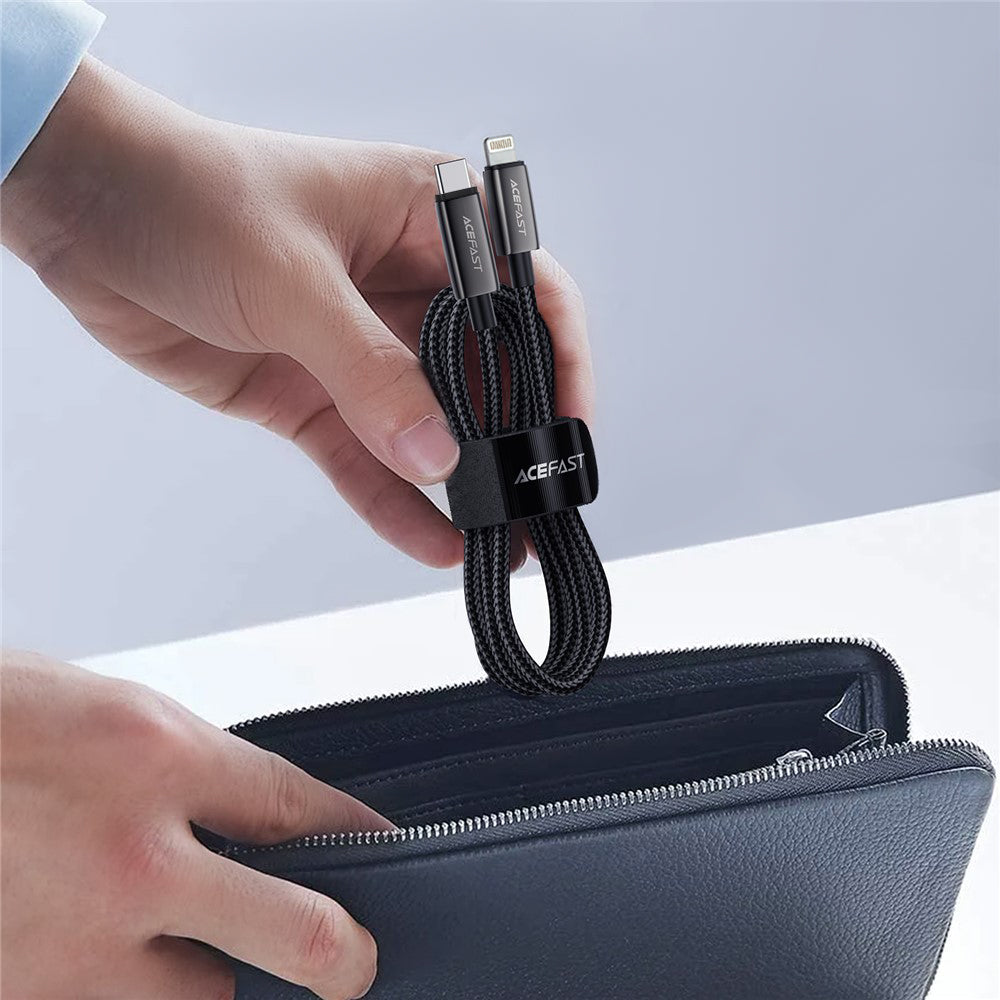 Kabel za podatke in polnjenje USB-C - Lightning Acefast C23-01, 30W, 1.2m, črn