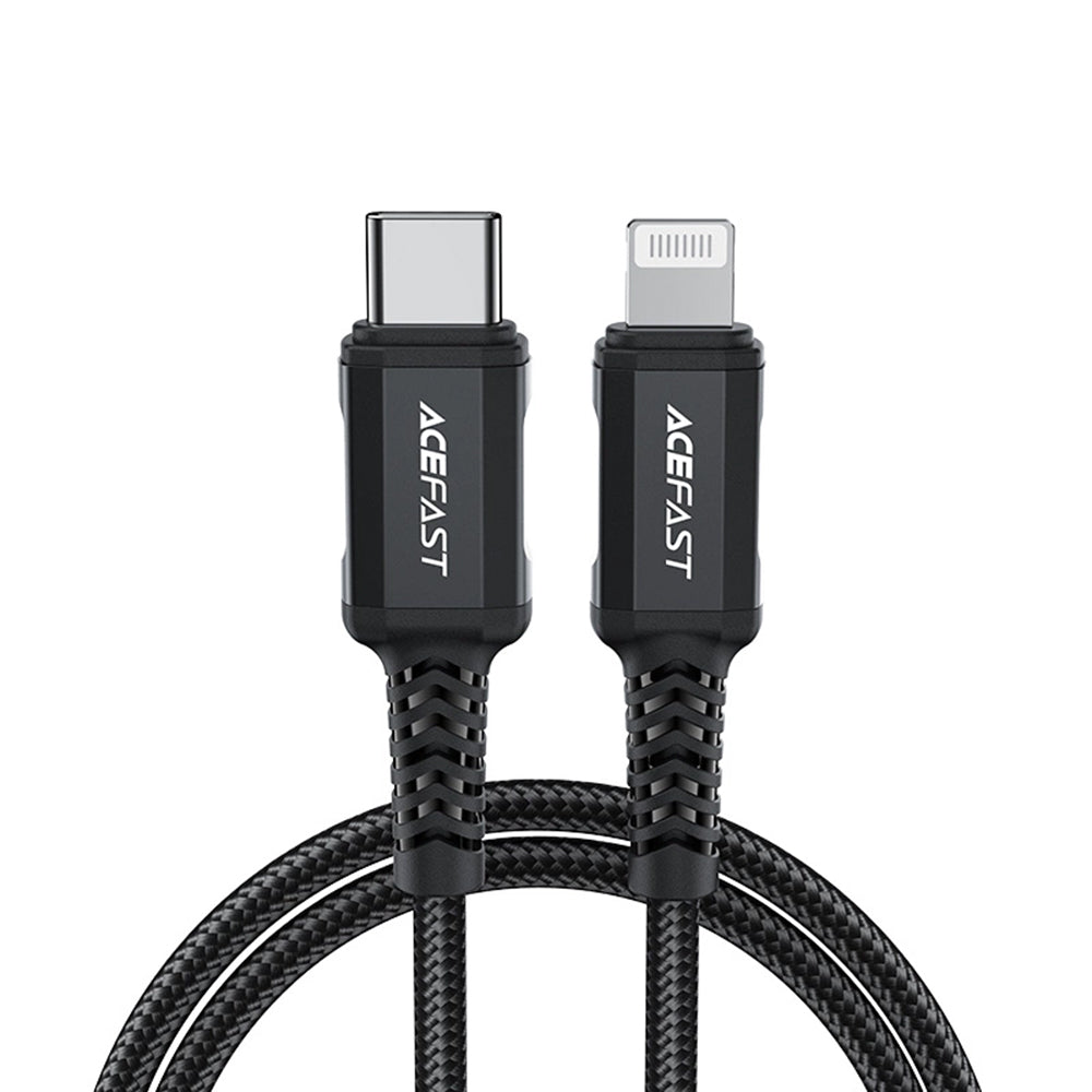 Podatkovni in polnilni kabel USB-C - Lightning Acefast C4-01, 30W, 1.8m, črn