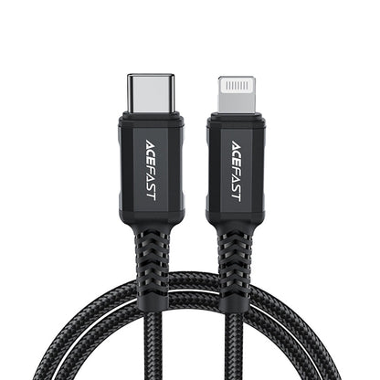 Podatkovni in polnilni kabel USB-C - Lightning Acefast C4-01, 30W, 1.8m, črn