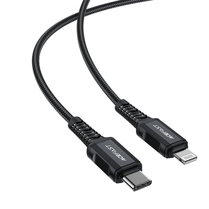 Podatkovni in polnilni kabel USB-C - Lightning Acefast C4-01, 30W, 1.8m, črn