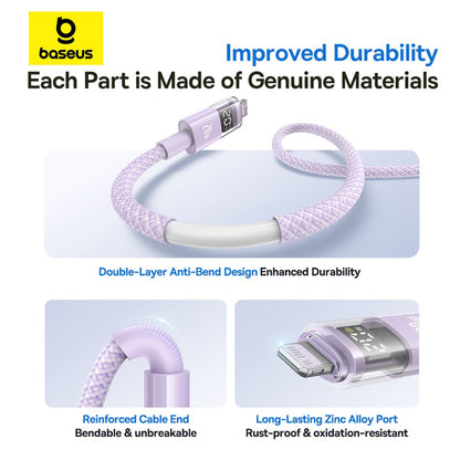 Kabel za podatke in polnjenje USB-C - Lightning Baseus Display 2, 20W, 2m, Vijolična P10382703511-01