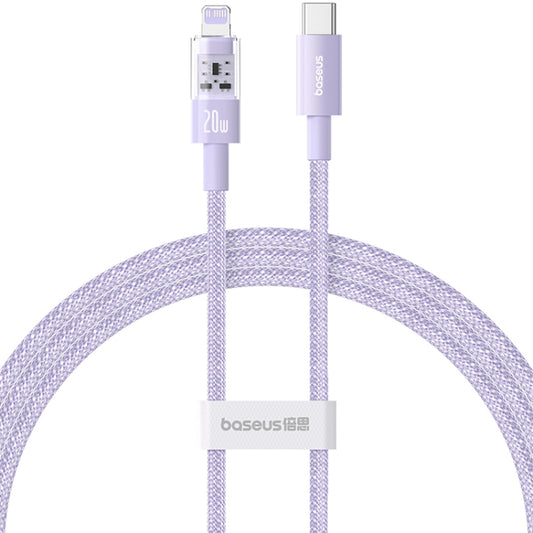 Podatkovni in polnilni kabel USB-C - Lightning Baseus Gem, 20W, 1m, Vijolična P10373001511-00
