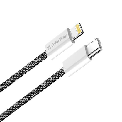 Kabel za podatke in polnjenje USB-C - Lightning ColorWay CW-CBPDCL061, 27W, 1m, črn