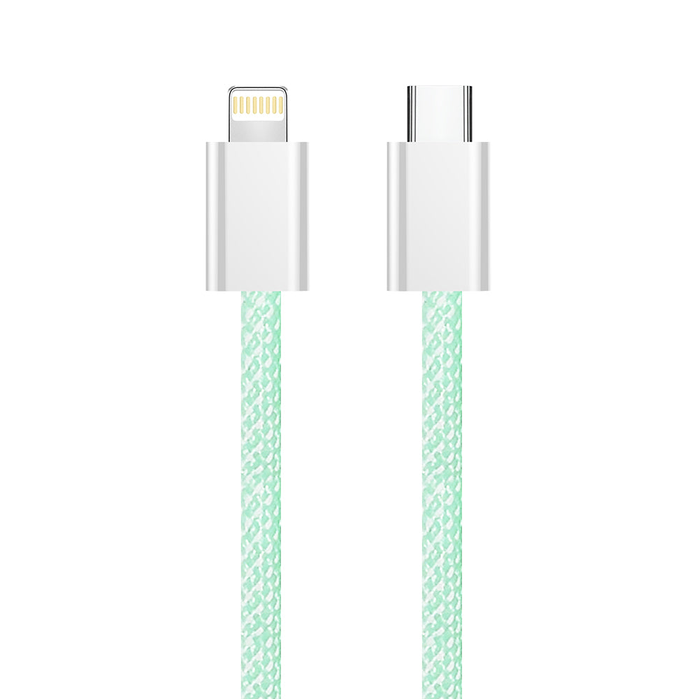 Kabel za podatke in polnjenje USB-C - Lightning ColorWay CW-CBPDCL061, 27W, 1m, zelen.