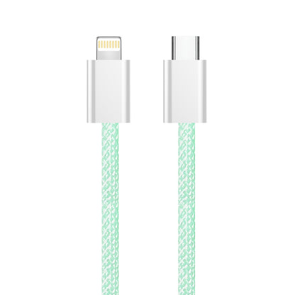 Kabel za podatke in polnjenje USB-C - Lightning ColorWay CW-CBPDCL061, 27W, 1m, zelen.