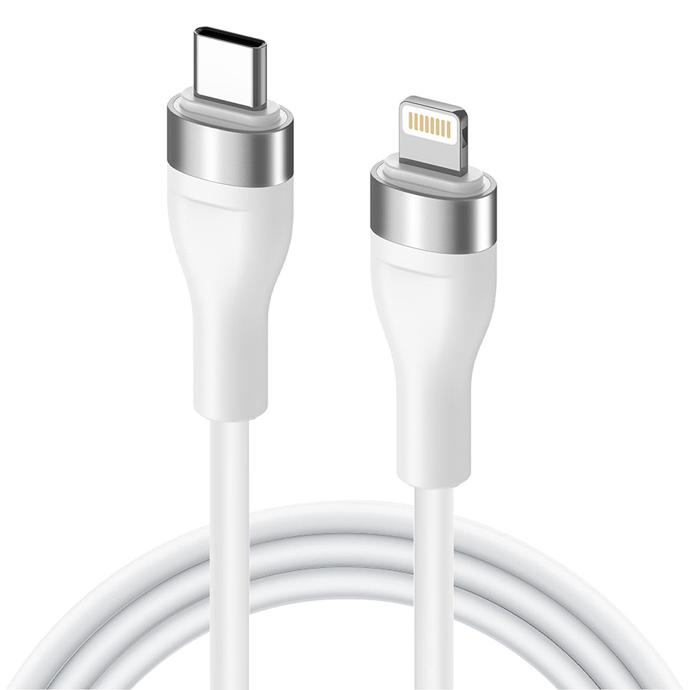 Podatkovni in polnilni kabel USB-C - Lightning Lito LD02CL, 30W, 1.2m, Bel