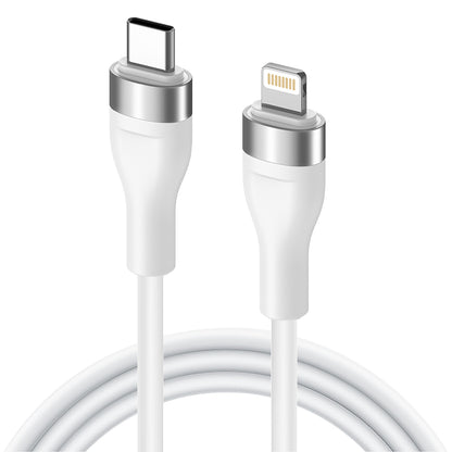 Podatkovni in polnilni kabel USB-C - Lightning Lito LD02CL, 30W, 1.2m, Bel