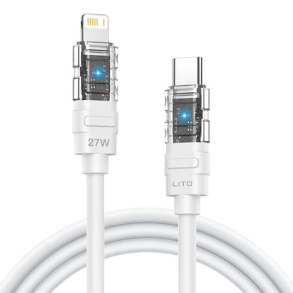 Kabel za podatke in polnjenje USB-C - Lightning Lito LD05, 27W, 1m, Bel