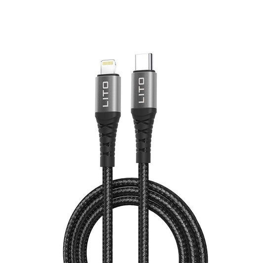 Kabel za podatke in polnjenje USB-C - Lightning Lito LD08CL, 27W, 1m, črn