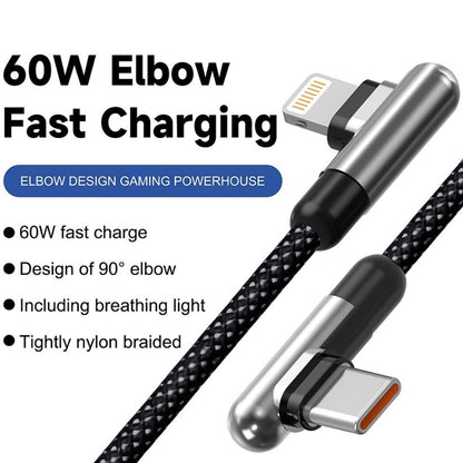 USB-C - Lightning podatkovni in polnilni kabel Lito LD13CL, 30W, 1m, črn