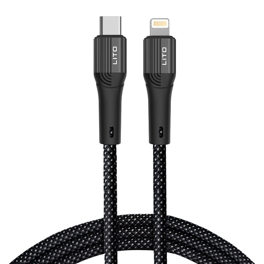 Kabel za podatke in polnjenje USB-C - Lightning Lito LD14CL, 30W, 1m, črn.