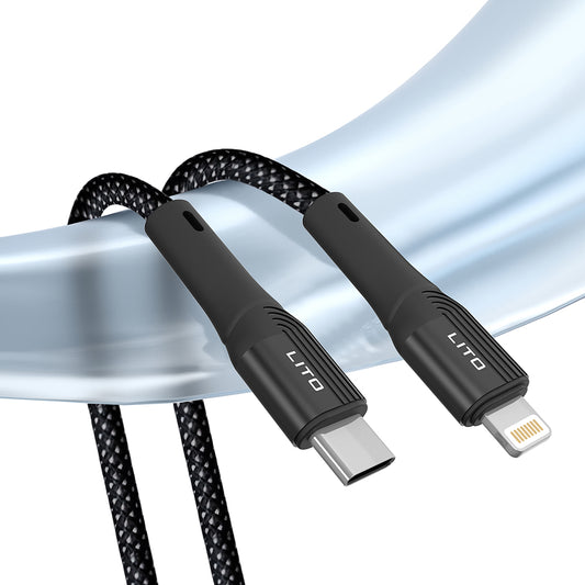 Kabel za podatke in polnjenje USB-C - Lightning Lito LD14CL, 30W, 1m, črn.