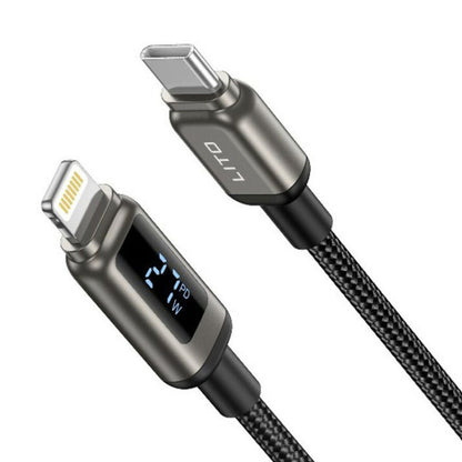Kabel za podatke in polnjenje USB-C - Lightning Lito LD15 Display, 27W, 1m, črn