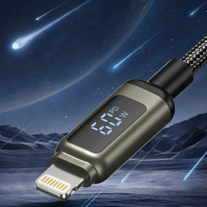 Kabel za podatke in polnjenje USB-C - Lightning Lito LD15 Display, 27W, 1m, črn