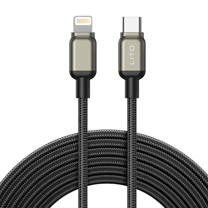 Kabel za podatke in polnjenje USB-C - Lightning Lito LD17, 20W, 1m, črn.