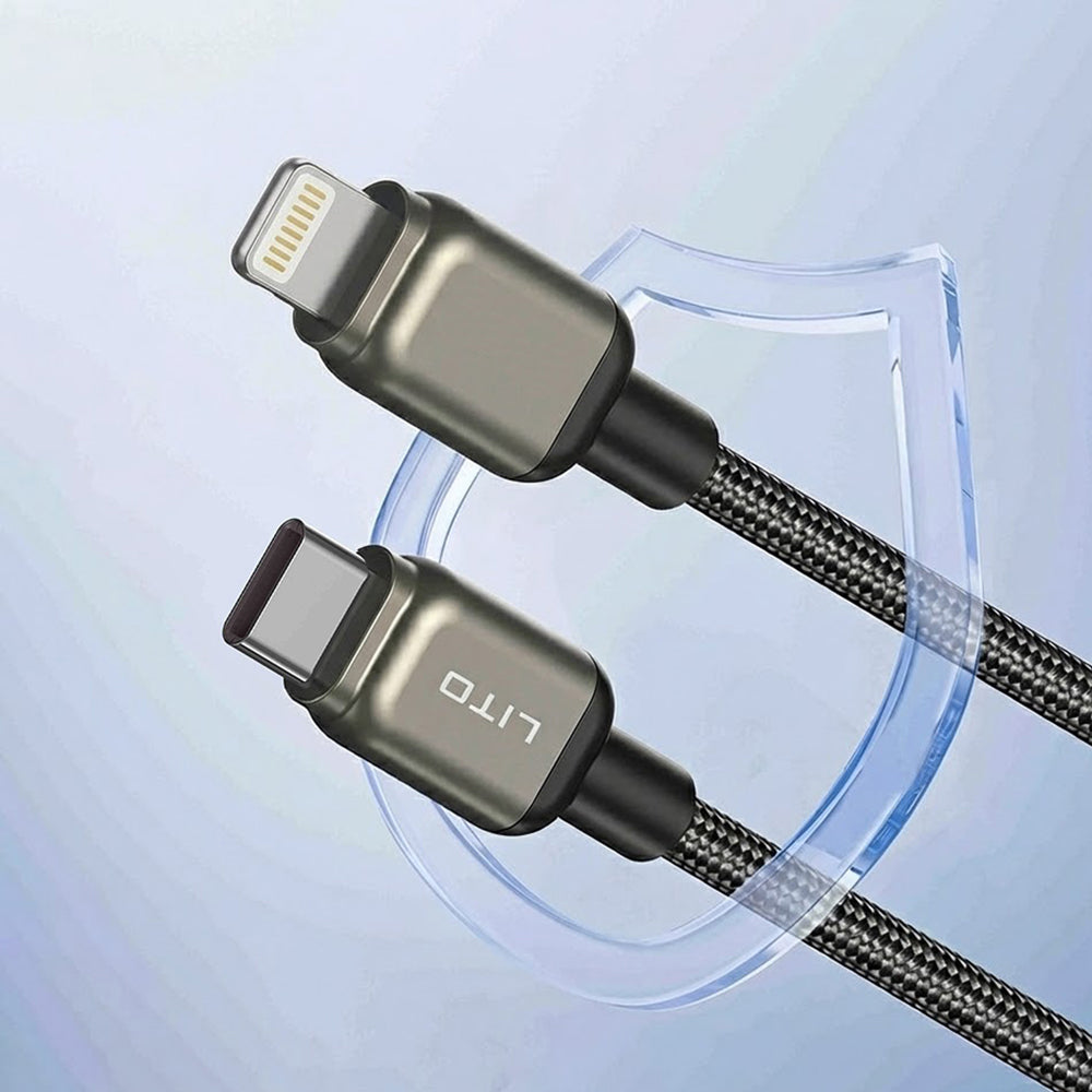 Kabel za podatke in polnjenje USB-C - Lightning Lito LD17, 20W, 1m, črn.