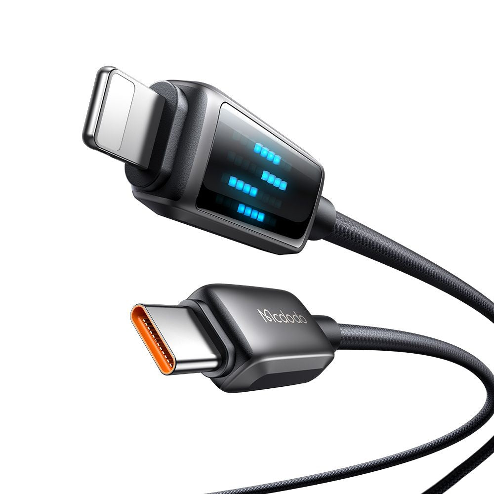 Podatkovni in polnilni kabel USB-C - Lightning McDodo CA-2630 Display, 36W, 1.2m, črn