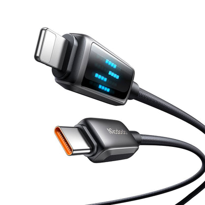 Podatkovni in polnilni kabel USB-C - Lightning McDodo CA-2630 Display, 36W, 1.2m, črn