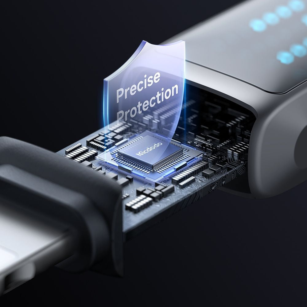 Podatkovni in polnilni kabel USB-C - Lightning McDodo CA-2630 Display, 36W, 1.2m, črn