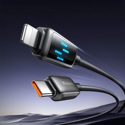 Podatkovni in polnilni kabel USB-C - Lightning McDodo CA-2630 Display, 36W, 1.2m, črn