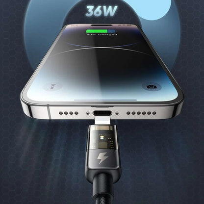 Podatkovni in polnilni kabel USB-C - Lightning McDodo CA-3160 Auto Power Off, 36W, 1.2m, črn