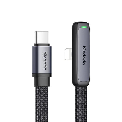 Podatkovni in polnilni kabel USB-C - Lightning McDodo CA-3350 Angled, 36W, 1.2m, črn