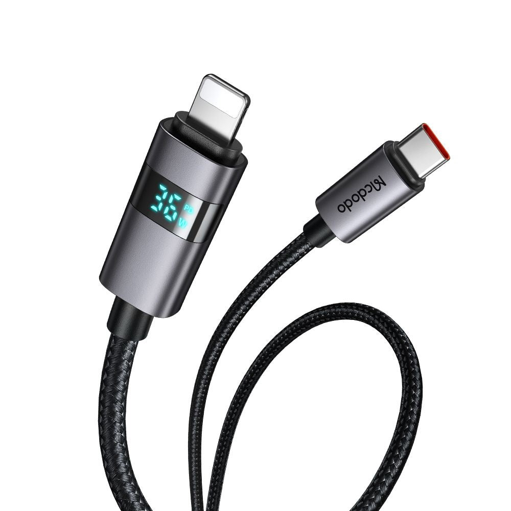 Kabel za podatke in polnjenje USB-C - Lightning McDodo CA-6570 Display, 36W, 1.2m, črn
